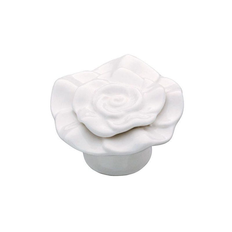 (Paquet de 5) Bouton de rose de 1-1 / 4 po blanc