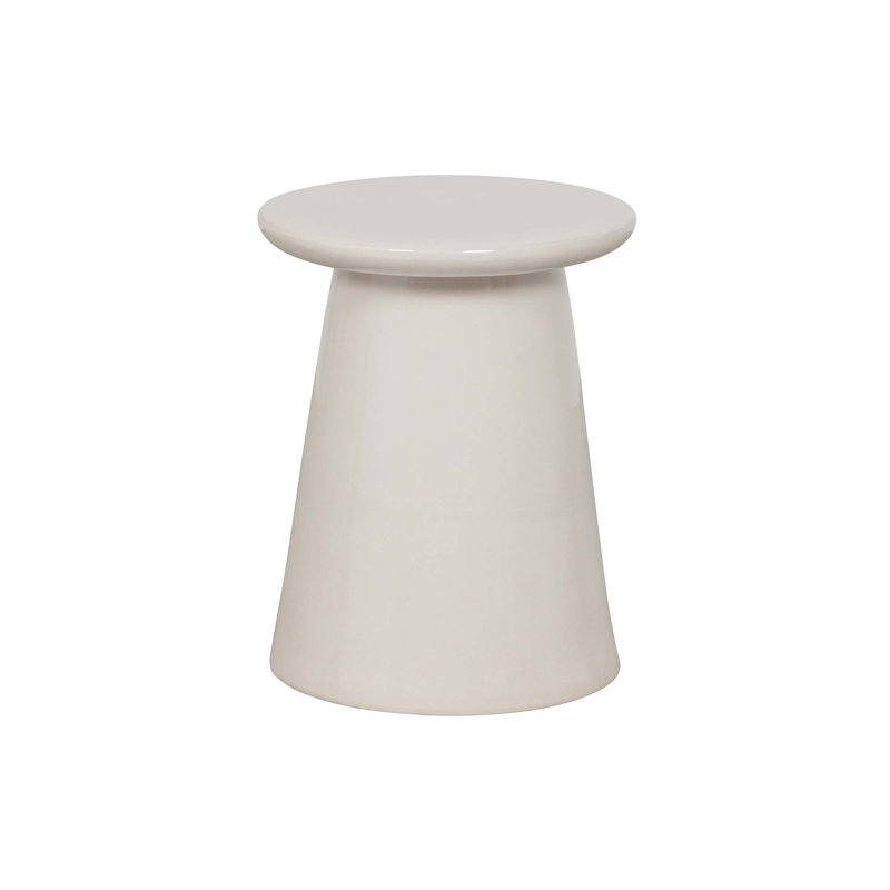 Armonk Button Sidetable Ceramics 45x35Øcm, White