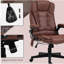 Chaise de bureau chauffante à 6 points de massage chauffant par vibration, fauteuil de bureau haut dossier en microfibre, avec dossier réglable, accoudoirs et télécommande, rouge-960091886