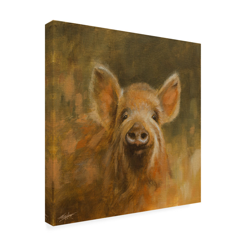 Art sur toile cochon sauvage sauvage, John, H 24 po x l 24 po