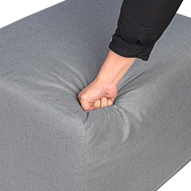 Upholstered Indoor/Outdoor Ottoman, Gray