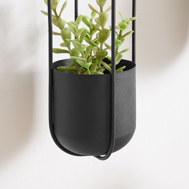 Brigett 2-Piece Oval Metal Hanging Planter Set