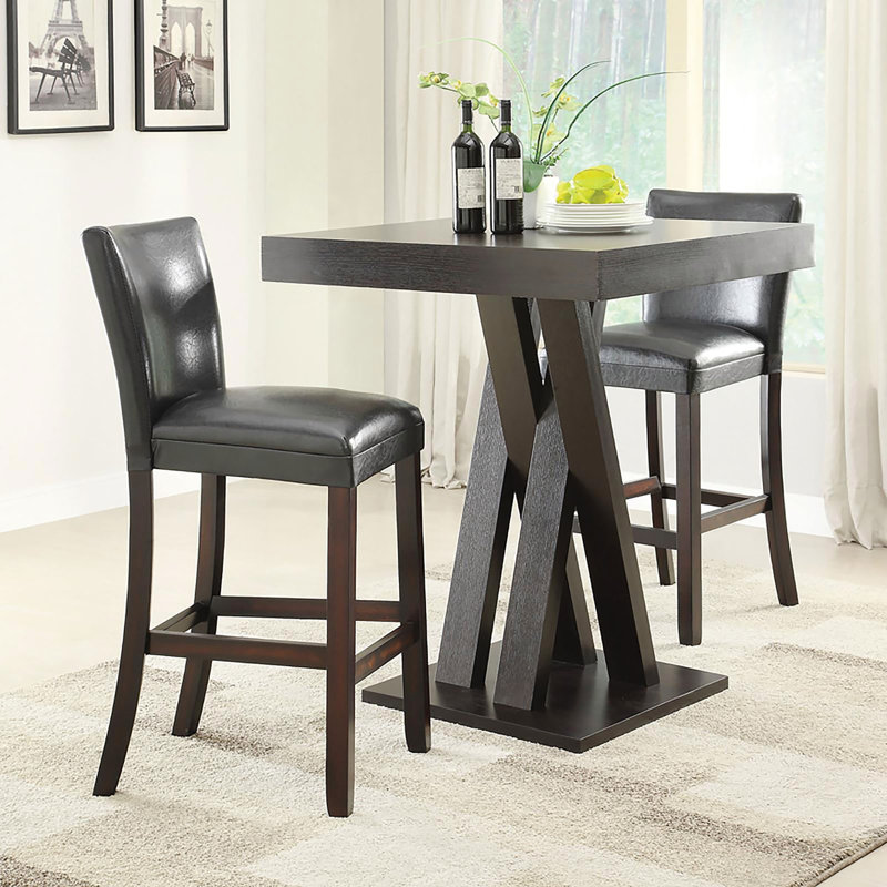 Tabouret de bar cappuccino et noir (ensemble de 2)