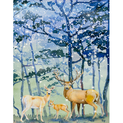 Murale forêt avec couverture enneigée « Deer Family » classeur