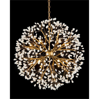 Lustre sphérique à douze lumières en quartz