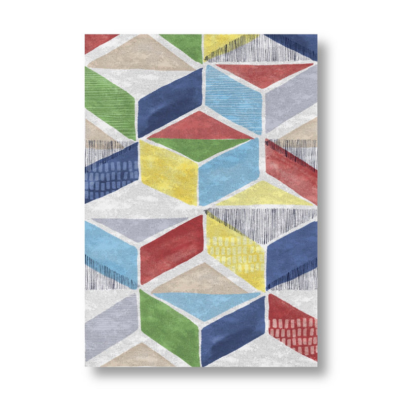 Loehr Geometric Area Rug, Rectangle 120 x 170cm