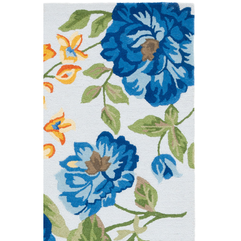 Tapis floral en laine touffeté à la main Jardin 275, Rectangle 6 pi x 9 pi