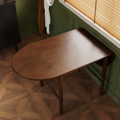 Retro Nut-Brown Oval Solid Wood Dining Table
