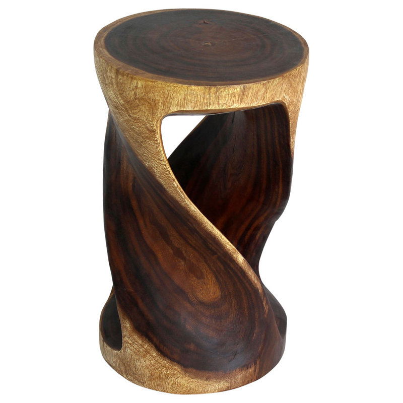 Table de bout cylindrique en bois massif, H 23 po x l 14 po x P 14 po