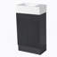 Meuble-lavabo 18,6 po avec lavabo, meuble-lavabo avec tablette à deux niveaux, orientation gauche ou droite, noir (WF308491 nouvelle couleur)-1538638003