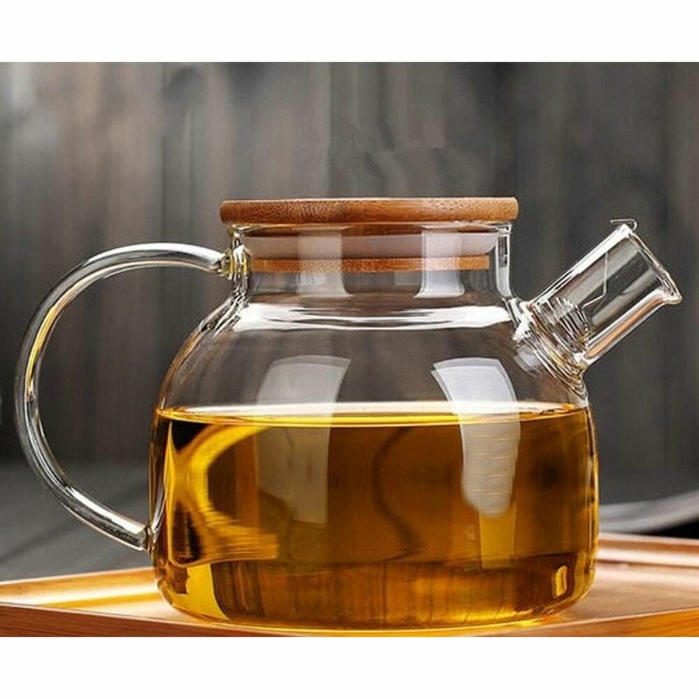 Glass Teapots With Golden Induction Cooker