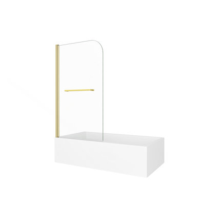 55"-60" W x 72" H Brushed Gold Reversible Installation Double Bypass Sliding Shower Door,Aluminium Alloy Frame,1/4"(6MM) Tempered Glass With Nano Explosion-proof Membrance,Easy Installation
