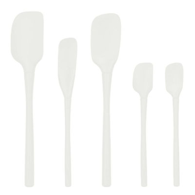 Flex-Core All Silicone Assorted Spatulas - set of 5 White