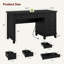 Bureau de direction Farmhouse avec station de charge et ports USB - Bureau d'écriture en bois 53,5 "-315230912