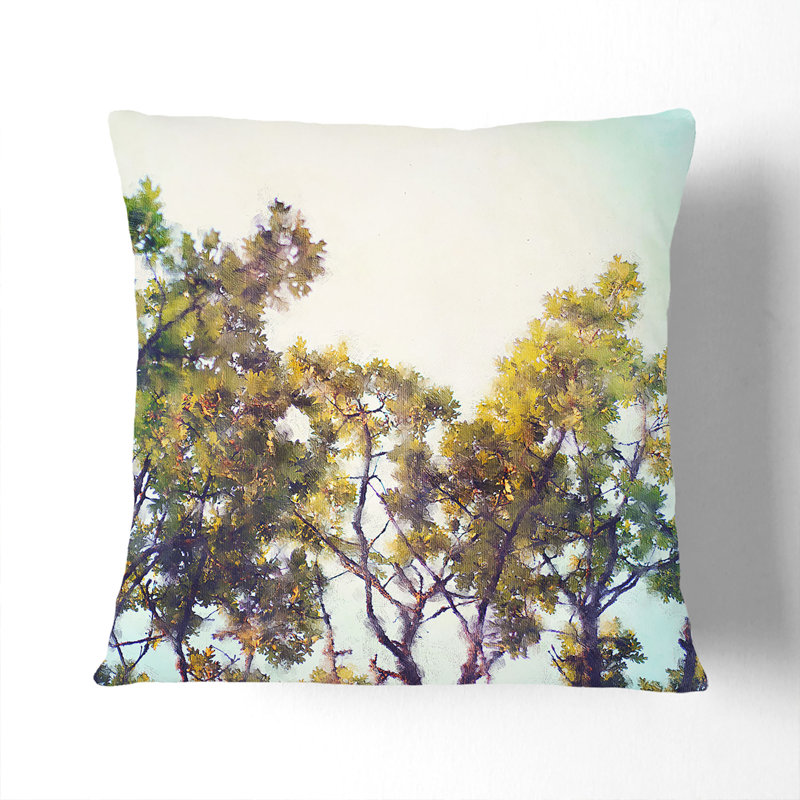 Branches of an Oak Tree Cushion with Filling, 40cm H x 40cm W x 15cm D, Stone