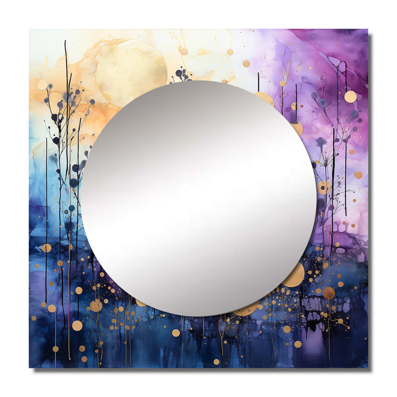 Gesica - Abstract Collages Large Square Mirror Wall Decor For Bedroom, 23" x 23"