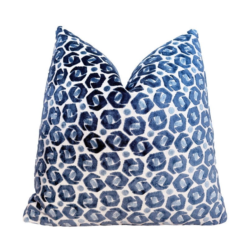 Housse de coussin en velours Broken Rings, Carré 20 po, Bleu