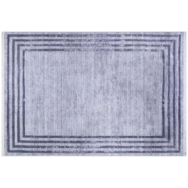 Tapis gris lavable Fredonia, Rectangle 5 pi 3 po x 7 pi 7 po