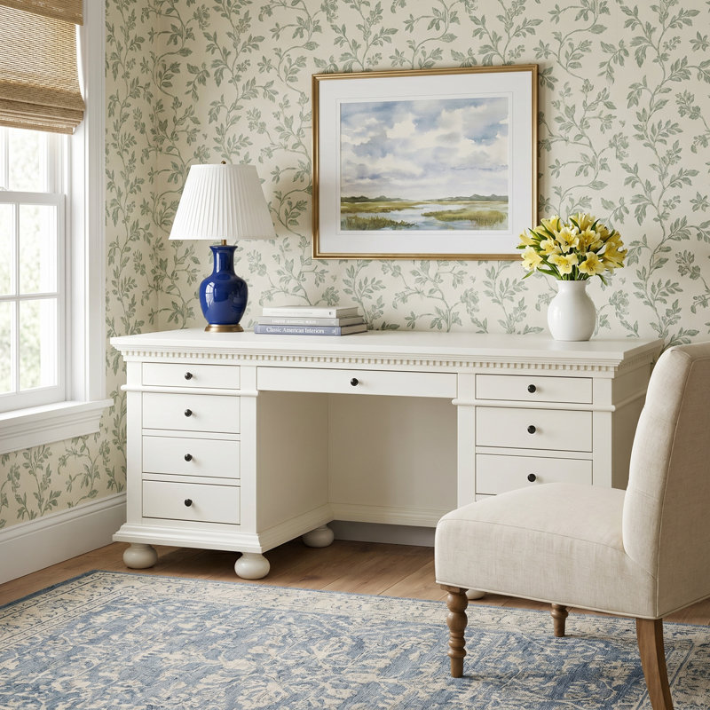 Rosebud Solid Wood Executive Desk
