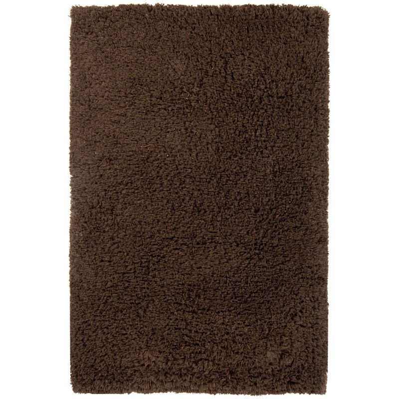 Tapis brun en laine à poils longs Eastwood, Rectangle 7 pi 9 po x 10 pi 6 po