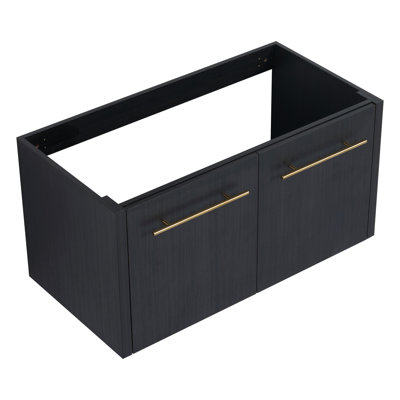 Black Chestnut 36 Inch Bathroom Furniture, Contemporary Design With Abundant Storage 36" Console, Chestnut, Flair Plentiful Options