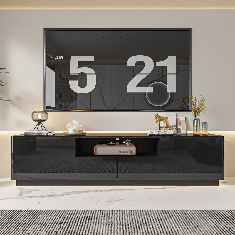 Caelah TV Stand for TVs up to 78", Black