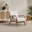 27.17" Wide Modern Upholstered Solid Wood Accent Chair With An Extra Pillow(Set of 4)-1102509850