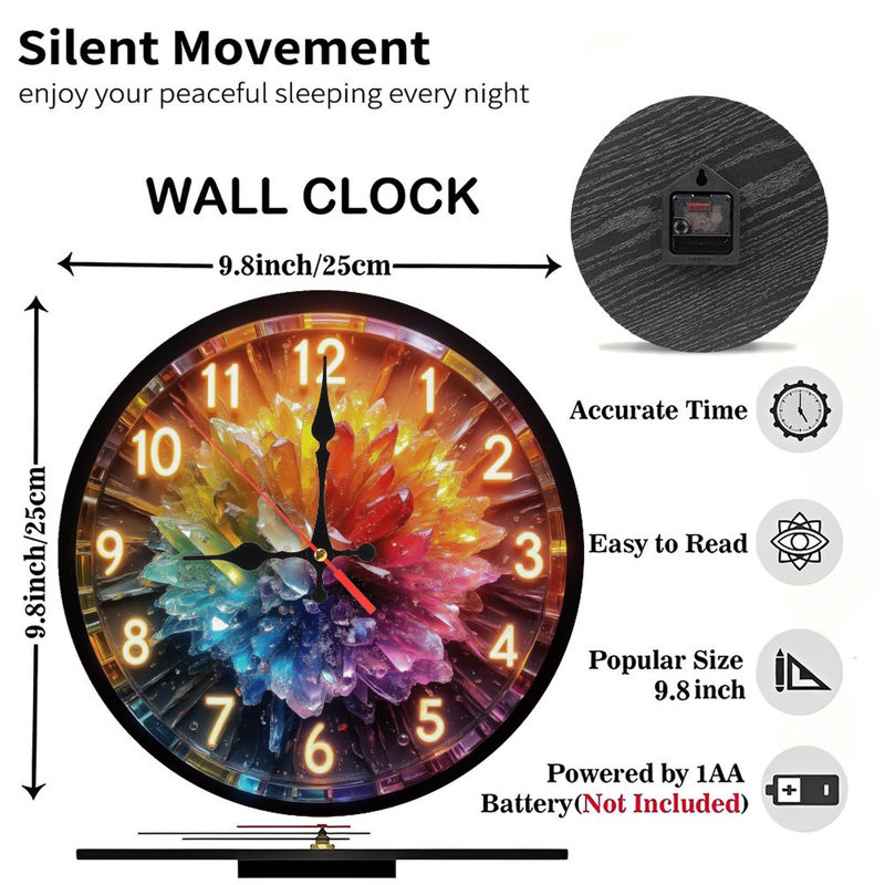 Horloge brillante en cristal