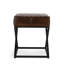 Bruno Brown Top Grain Leather Bench Stool
