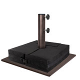 Exilorme Steel Free Standing Umbrella Base Bonus 18.5" Square Weight Sand Bag