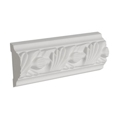 Panneau de moulure en polyuréthane à feuilles longues 2 1/4 po x 3/4 po x 6 po