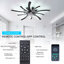 Ventilateur de plafond à DEL à intensité variable réversible à 7 pales 27,55 "avec lumière et télécommande Abson-517167143
