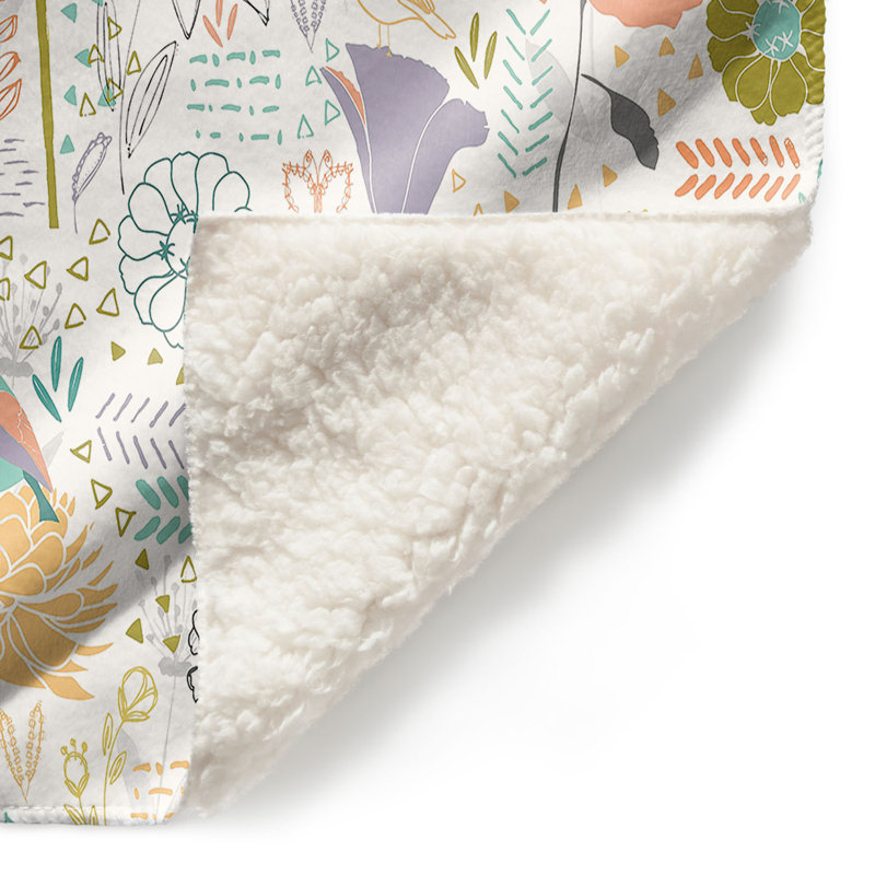 Couverture oiseaux et fleurs , 51 po x 60 po