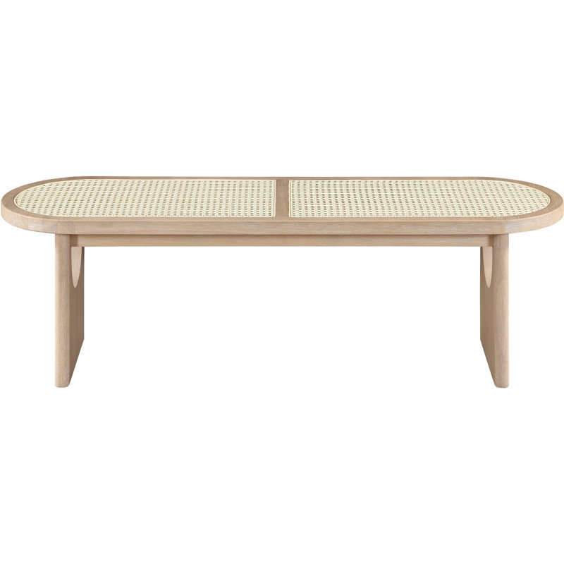 Banc en bois massif naturel Canovia, Naturel