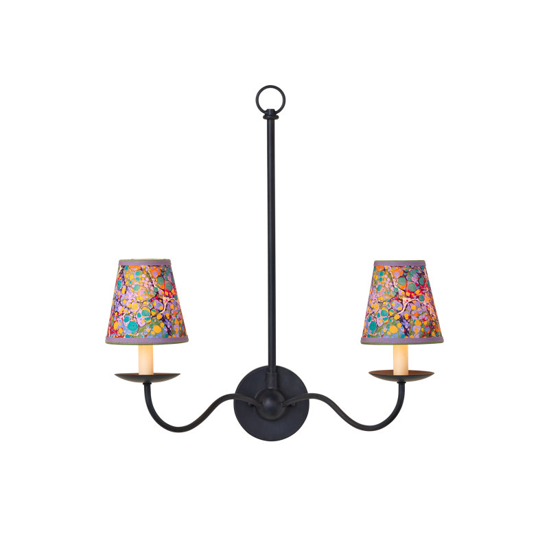 Marble Multi-Color Paper Tapered Chandelier Shade