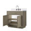 Meuble-lavabo simple en chêne 36 po X P 22 po D, plateau en marbre de culture et robinet-472108026-472108027