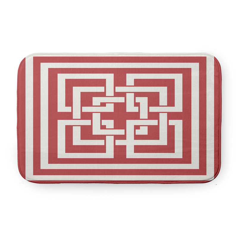 Tapis de bain Nantucket, L 17 po x L 24 po, Rouge