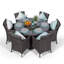 Karcher 6 - Person Wicker Patio Dining Set with Round Table , Cushions Included