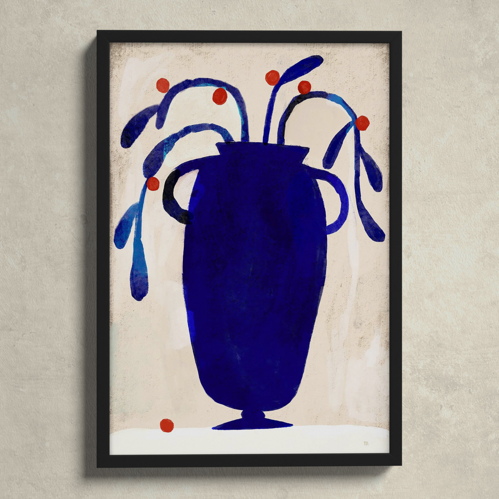 Red Berries by StudioM, Black, 20" H x 14" W x 1.25" D
