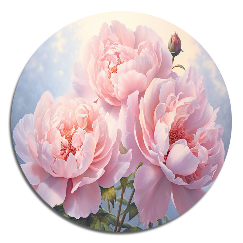 Lakendra - Art floral rond en métal, H 16 po x l 16 po