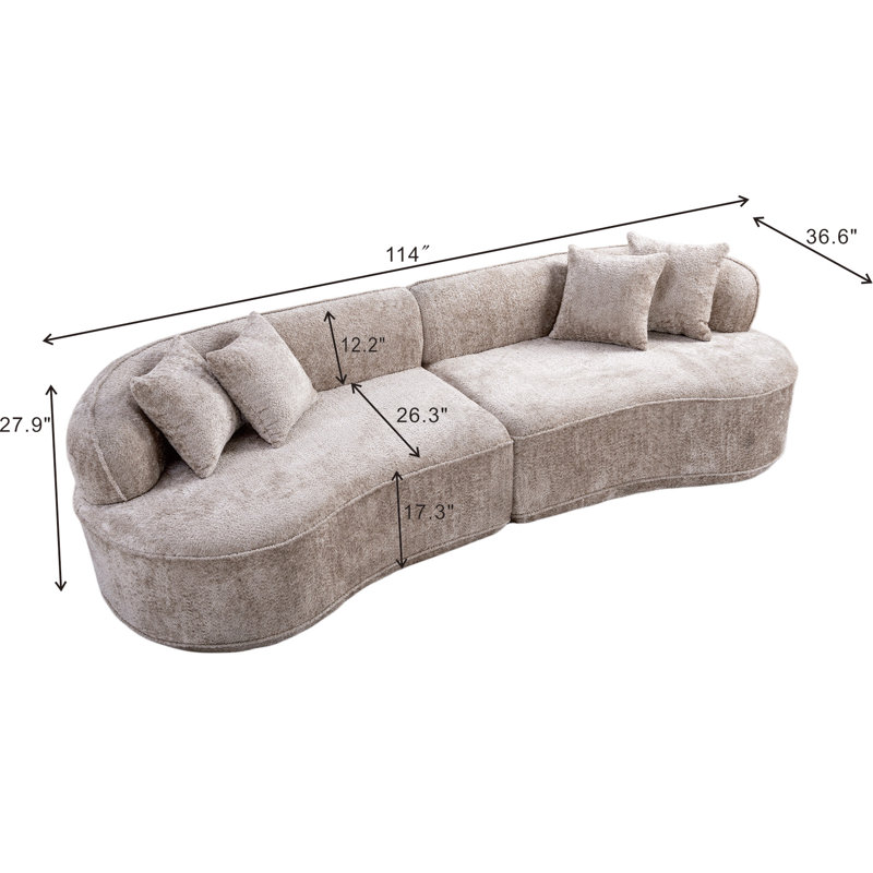 Canapé modulaire 86 po, 86 po, Chameau