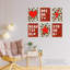 Red Orange Leopard Pattern Bold Shapes Typography - 6 Piece No Frame Print Set-88622302