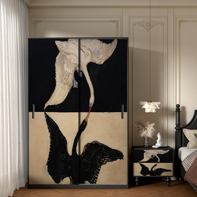 Armoire française en bois massif de style crème