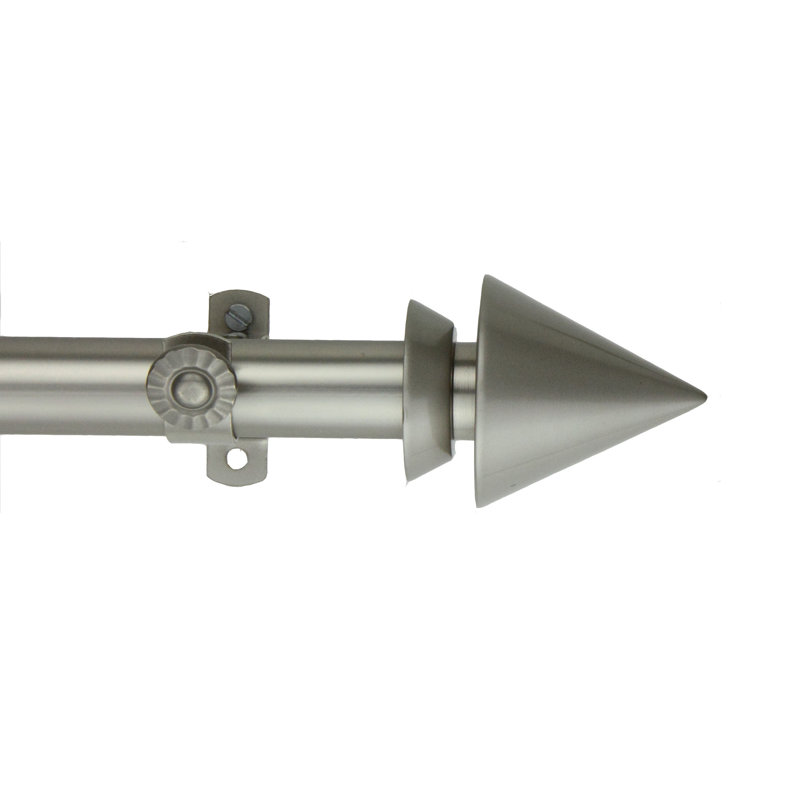Tringle à rideaux simple réglable 0,81 po Iover, Nickel satiné, 28 po à 48 po (chaque côté)