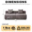 Canapé modulaire symétrique sans accoudoirs modulaire en chenille l 65 po x P 24 po x H 29 po-128982145-128982146
