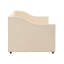 Lit de jour simple rembourré beige avec lit gigogne-755952555