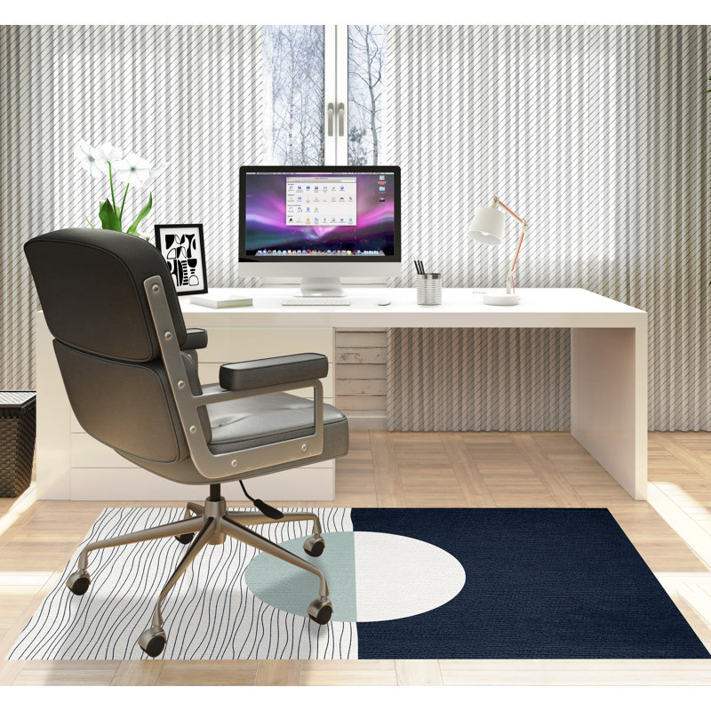 Tapis de chaise rectangulaire Carmy, L 36 po x L 60 po, gris