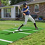 Tapis de baseball, tapis de cage de frappeur de 12 pi x 6 pi, tapis de pelouse Batters Box, équipement de pratique de frappeur de Softball avec plaque de base et gazon anti-décoloration, aide à l'entraînement portable pour l'intérieur et l'extérieur, vert
