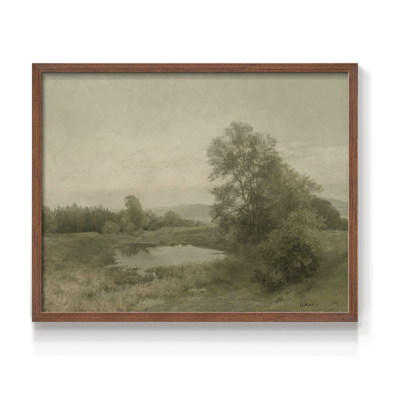 Paysages rétro-DCXC - reproduction encadrée, Noyer
