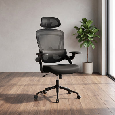Ergonomic High Back Mesh Office Chair with Adjustable Headrest and Flip Up Arms